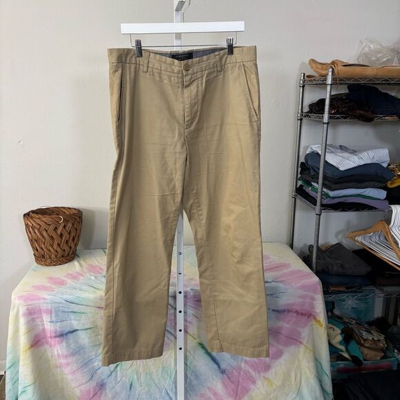 Banana Republic Khaki Chinos Classic Straight-Leg Cotton 33x30 DAWSON - Picture 3 of 11